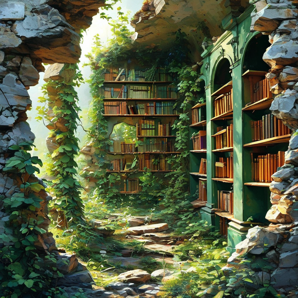 废墟图书馆：时光褶皱中的智慧绿洲